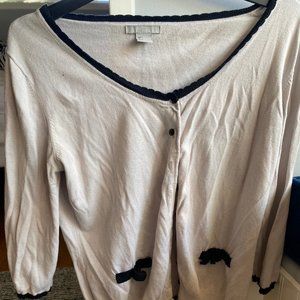 H&M Gray and Black Trim Button Up Cardigan Sweater